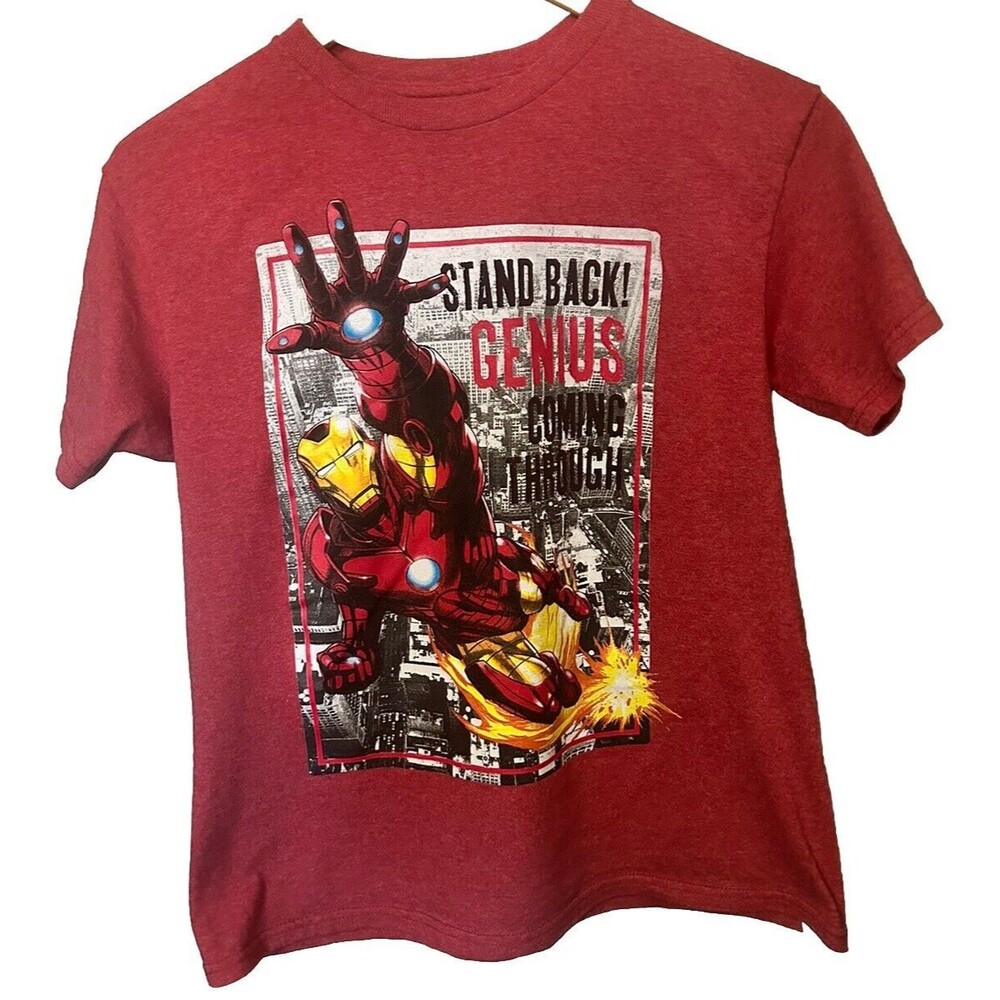 Iron Man Avenger's Boy's 14-16 Red Genius Super Hero T-Shirt